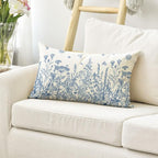 AVOIN colorlife Wildflowers Spring Summer Blue Throw Pillow Cover, 12 x 20 Inch - Image 5