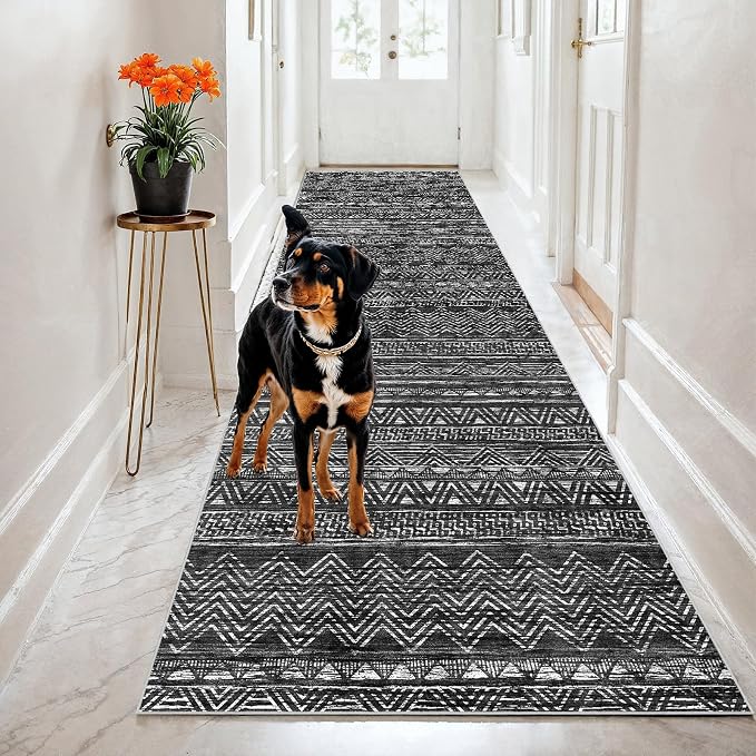 2x8 Washable Kitchen Runner Rug: Modern Moroccan Runners - Image 2