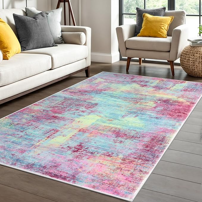 IOHOUZE Abstract Area Rug 4x6 Ft Washable Rugs by iOhouze