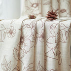 jinchan Floral Linen Curtains for Living Room 96 Inch Length Brown Flower - Image 5