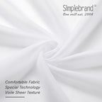 Simplebrand White Short Sheer Kitchen Cafe Curtains 36-42 Inch, Tier Rod Pocket - Image 6