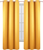 LEMOMO Yellow Thermal Blackout Curtains/42 x 95 Inch/Set of 2 Panels Room - Image 2