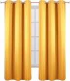 LEMOMO Yellow Thermal Blackout Curtains/42 x 84 Inch/Set of 2 Panels Room - Image 2