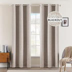 MIULEE Linen Blackout Curtains and Drapes 100% Room Darkening Thermal Insulated by MIULEE