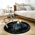 Ashler faux fur rug, Fluffy Shaggy Area Rug Ultra Soft 3 x 3 Feet Round Fur Rug - Image 3