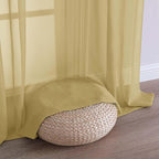 OWENIE Sheer Curtains 84 Inches Long 2 Panels Set, Sheer Gold Curtains - Image 6