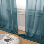 Aiyufeng Dusty Blue Sheer Curtains 90 Inches Long 2 Panels Set, Light Filtering - Image 8