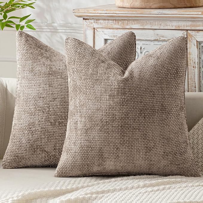 MIULEE Pack of 2 Couch Throw Pillow Covers 18x18 Inch Light Khaki Boho Accent by MIULEE