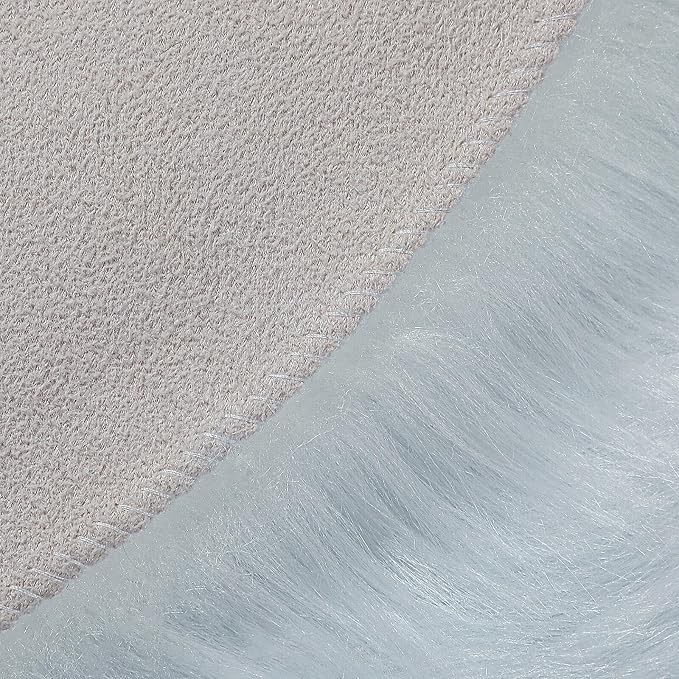 linmopm Faux Fur Rug Sheepskin Shag Fluffy Fuzzy White 4x6 ft Rugs - Image 5