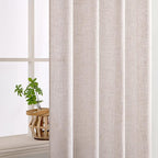 MIULEE Natural White Linen Curtains 90 Inch Length 2 Panels - Image 5