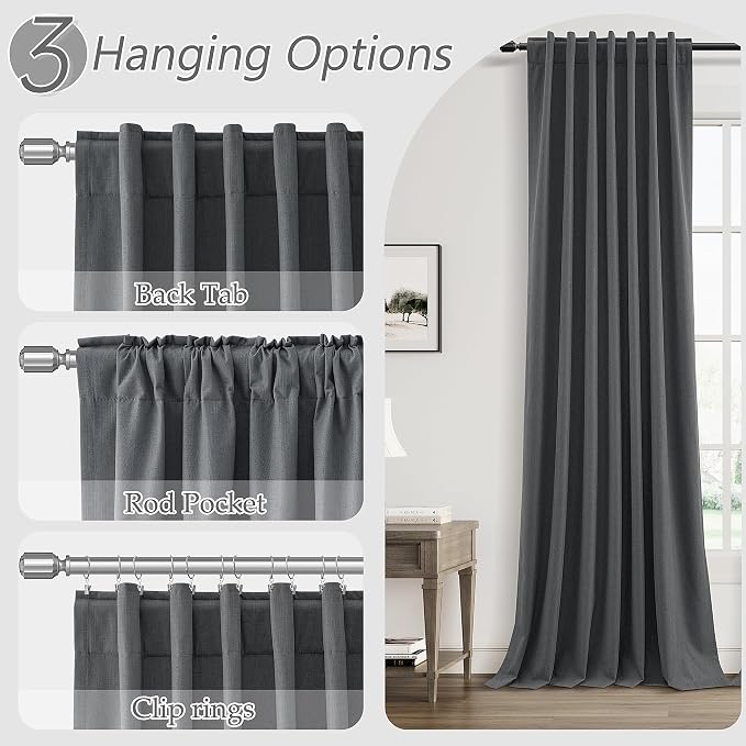 Guken 100% Blackout Curtains 102 Inch Length 2 Panels Set - Image 6