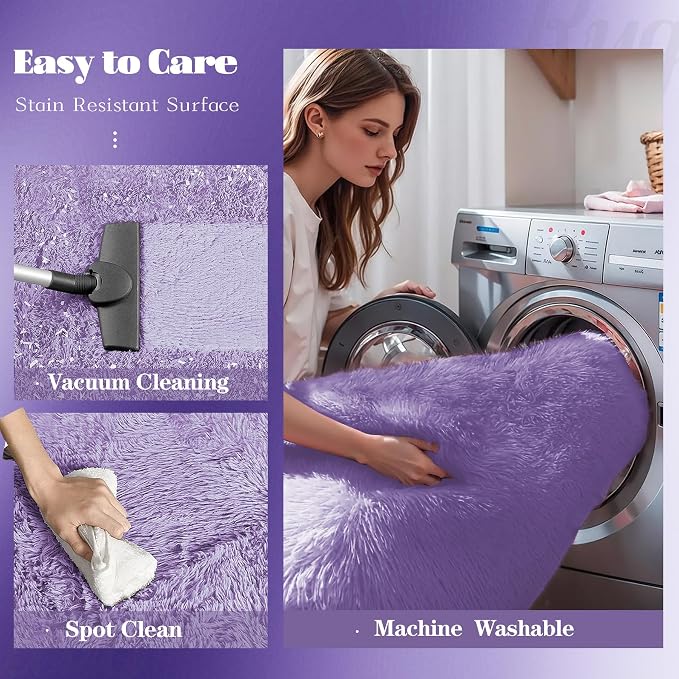 8x10 Area Rugs for Living Room: Fluffy Shag Soft Washable Rug Large Fuzzy Plush - Image 3