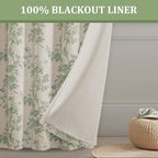 Floral Blackout Curtains Sage Green Printed Curtains Floral Blackout Curtains - Image 6