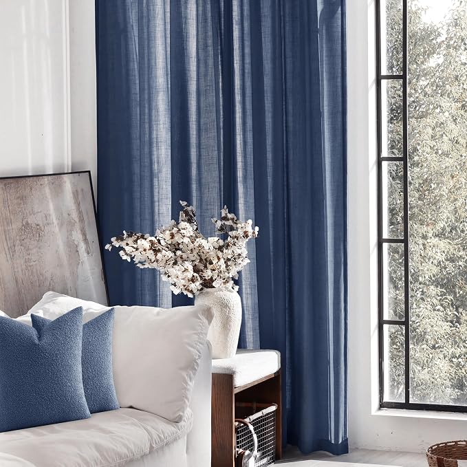 Navy Blue Curtains 96 inch Length - Image 5