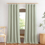 NICETOWN Sage Green Curtains for Living Room, Rod Pocket & Back Tab Natural - Image 2