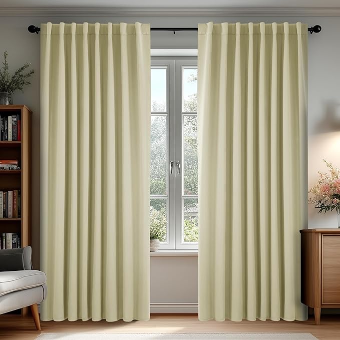 Deconovo Blackout Curtains, Thermal Insulated, W70 x L108 2 Panels, Back Tab by Deconovo