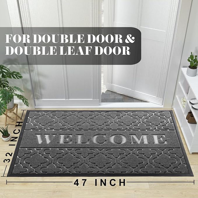 Yimobra Welcome Mat Outdoor Indoor, All-Season Waterproof Front Door Mat - Image 2