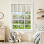 jinchan Striped Valance Farmhouse Window Treatment Linen- Polyester Textured - Image 3