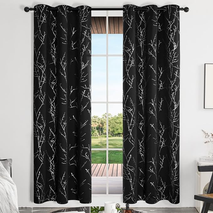 Deconovo Black Blackout Curtains, Thermal Insulated Soundproof Privacy Curtain - Image 2