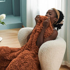 Bedsure GentleSoft Fuzzy Sherpa Faux Fur Twin Blanket Burnt Orange Cozy Gifts - Image 8