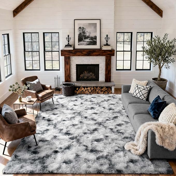 8x10 Ft Extra Large Shag Rugs for Living Room, Tie Dyed Ultra Soft Fluffy Furry - Image 2
