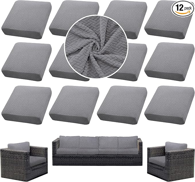Outdoor Cushion Covers Set, Replacement by SUKAIKEQA