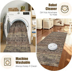 Washable Area Rug 2'6'' x 8' Vintage Traditional Persian Mat - Image 7