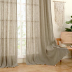 LAMIT Taupe Linen Curtains for Living Room 84 inch Length 2 Panels, Light - Image 9
