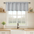 OVZME Grey Valance for Windows, Light Filtering Faux Linen Textured Small Short by OVZME