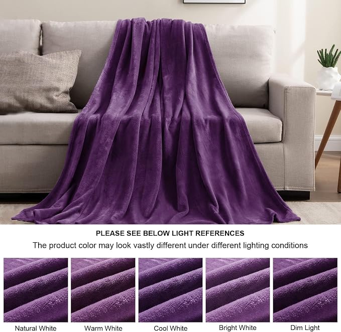 BEDELITE Fleece Blanket Purple Throw Blanket - Image 6