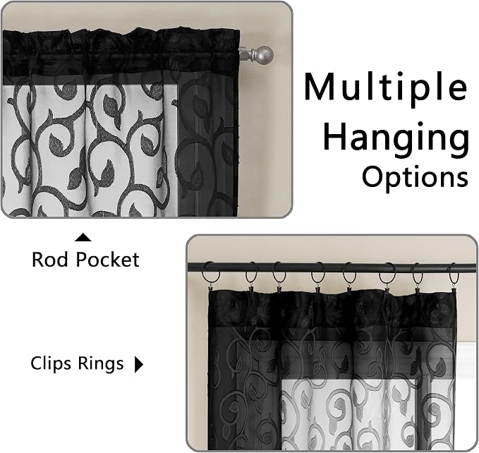 OWENIE Furman Black Sheer Curtains - Image 4