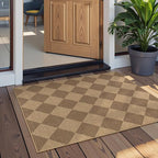 Lahome Colette Checkered Easy Jute Rug, 2x3 Entryway Rug Indoor Outdoor Front - Image 2
