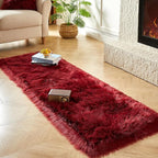 AMTOVO Faux Fur Rug, Burgundy Ultra Soft Fluffy Shag Sheepskin Rug, 2 x 6 ft - Image 3