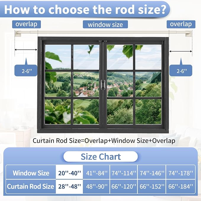 Beige White Curtain Rods for Windows 28-48Inch Heavy Duty French Return Rod - Image 9