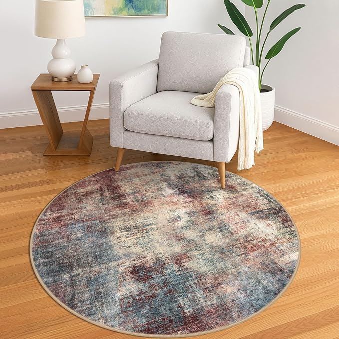 IOHOUZE Round Area Rug 5 Ft Circle Entryway Rugs Round Washable Door Mat Indoor by iOhouze