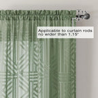 Simplebrand Sage Green Semi Sheer Curtains 96 Inches Long 2 Panels, Light - Image 4