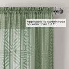 Simplebrand Sage Green Semi Sheer Curtains 63 Inch Length 2 Panels, Light - Image 4