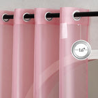 NICETOWN Pink Sheer Curtains for Living Room, Grommet Lightweight Gauzy - Image 2