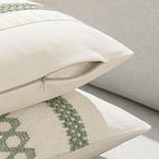 MIULEE Set of 2 Sage Green Boho Decorative Pillow Covers 18x18 Inch Farmhouse - Image 5