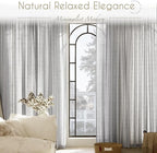Linen Blend Grey Curtains for Living Room Back Tab Modern Farmhouse Semi Sheer - Image 7