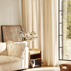 Tan Linen Curtains 108 inches Long - Image 5