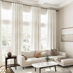 Cream Linen Curtains 121 Inches Long 2 Panels Set - Image 7