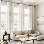 Cream Linen Curtains 129 Inches Long - Image 7
