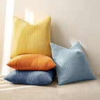 MIULEE Pack of 4 Blue-Orange Corduroy Decorative Throw Pillow Covers 18x18 Inch - Image 4