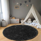 ONASAR Black Round Area Rugs 5ft, Soft Bedroom Circle Rug Floor Mats - Image 7