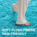 6x9 Ft Large Shag Rugs for Living Room, Ultra Soft Teal Fluffy Furry Area Rugs - Image 4