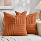 Fancy Homi 2 Packs Orange Euro Decorative Throw Pillow Covers 26x26 Inch by Fancy+Homi