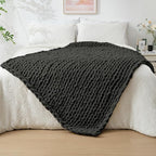 Bigacogo Chunky Knit Throw Blanket by Bigacogo
