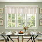 JINCHAN Striped Valance Window Treatment Linen Valance - Image 3