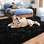 Black Rug for Bedroom, Soft Shaggy Modern Shag 4x6 Area Rugs for Living Room - Image 3